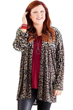 Load image into Gallery viewer, Leopard Print Open Front Plus Size Cardigan
