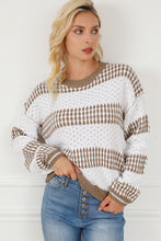 Load image into Gallery viewer, Multicolour Vertical Stripes Two Tones Drop Shoulder Sweater
