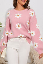 Load image into Gallery viewer, Floral Pattern Drop Shoulder Sweater
