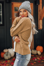 Load image into Gallery viewer, Multicolor Colorblock Textured Drop Shoulder Sweater
