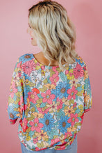 Load image into Gallery viewer, Multicolor Floral Print V Neck Half Sleeve Blouse
