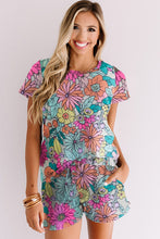 Load image into Gallery viewer, Pocket Short Sleeve Drawstring Lounge Set
