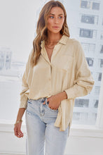 Load image into Gallery viewer, Solid Buttoned Chest Pocket High Low Loose Shirt
