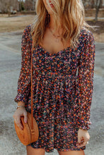 Load image into Gallery viewer, Wrapped V Neckline Long Sleeve Floral Dress
