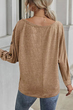 Load image into Gallery viewer, Khaki Solid Color Button Decor Dolman Sleeve Top
