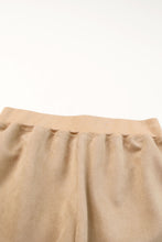 Load image into Gallery viewer, Khaki Piping Trim Long Sleeve Terry Shorts Set
