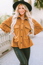 Load image into Gallery viewer, Brown Flap Pocket Buttoned Jacket
