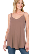 Load image into Gallery viewer, Clay Spaghetti Strap V-Neck Flowy Tunic Tank Top

