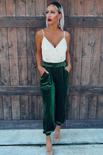 Load image into Gallery viewer, Green Solid Velvet Jogger Pants
