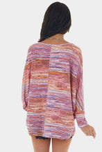 Load image into Gallery viewer, Multicolor Tie-dyed Boat Neck Dolman Sleeve Knit Top
