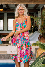 Load image into Gallery viewer, Floral Print Spaghetti STraps Flowy Midi Dress
