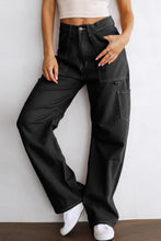 Load image into Gallery viewer, High Waist Straight Leg Cargo Pants with Pockets
