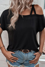 Load image into Gallery viewer, Asymmetric Criss Cross One Shoulder T Shirt
