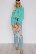 Load image into Gallery viewer, Striking Pleated Flared Cuff Long Sleeve Blouse
