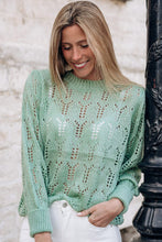 Load image into Gallery viewer, Sheer Knitted Pointelle Sweater
