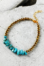 Load image into Gallery viewer, Gold Turquoise Beading Adjustable Bracelet
