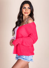 Load image into Gallery viewer, Long Sleeve V-Neck Colorblock Sweater
