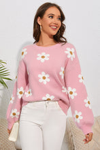 Load image into Gallery viewer, Floral Pattern Drop Shoulder Sweater
