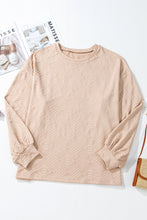 Load image into Gallery viewer, Parchment Plus Size Textured Drop Shoulder Crew Neck Sweatshirt
