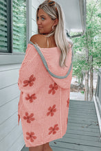 Load image into Gallery viewer, Apricot Floral Print Lightweight Knit Hooded Sweater
