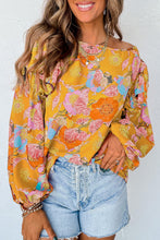 Load image into Gallery viewer, Ginger Floral Print Ruffle Puff Sleeve Blouse
