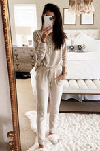 Load image into Gallery viewer, Long Sleeve Button Top and Drawstring Pants Set
