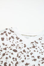 Load image into Gallery viewer, Printed Leopard Long Sleeve Top Drawstring Joggers Lounge Outfit
