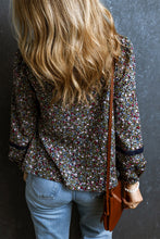 Load image into Gallery viewer, Multicolor Floral Print Puff Sleeve Blouse
