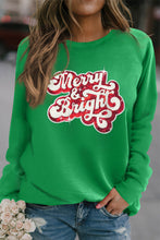 Load image into Gallery viewer, Green Merry &amp; Bright Sequin Pattern Raglan Sleeve Sweatshirt
