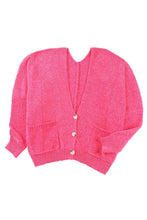 Load image into Gallery viewer, Rose Buttons Front Pocketed Sweater Cardigan
