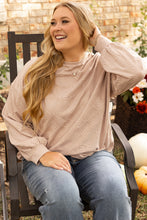 Load image into Gallery viewer, Parchment Plus Size Textured Drop Shoulder Crew Neck Sweatshirt
