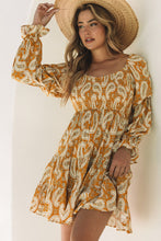 Load image into Gallery viewer, Boho Paisley Long Sleeve Floral Dress
