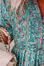 Load image into Gallery viewer, Paisley Print Boho Holiday Ruffle Tiered Maxi Dress
