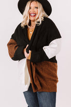 Load image into Gallery viewer, Plus Size Open Front Color Block Cardigan
