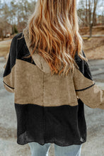 Load image into Gallery viewer, Khaki Waffle Patchwork Vintage Washed Hooded Jacket
