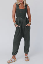 Load image into Gallery viewer, Smocked Ruffled Straps High Waist Sleeveless Jumpsuit
