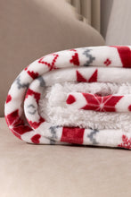 Load image into Gallery viewer, White Christmas Reindeer Snowflake Printed Sherpa Blanket
