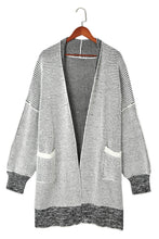 Load image into Gallery viewer, Gray Plus Size Textured Knit Cardigan
