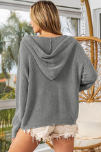 Load image into Gallery viewer, Gray Rivet Kangaroo Pocket Hooded Sweater
