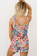 Load image into Gallery viewer, Multicolor Floral Print Tank and Shorts Lounge Set
