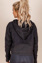 Load image into Gallery viewer, Black Half Zipper Kangaroo Pocket Plus Size Hoodie
