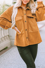 Load image into Gallery viewer, Brown Flap Pocket Buttoned Jacket
