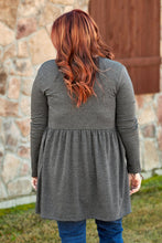 Load image into Gallery viewer, Gray Plus Size Open Front Ruffle Tunic Cardigan
