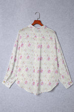 Load image into Gallery viewer, Purple Floral Print Pleated Flap Pocket Shirt
