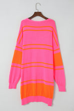 Load image into Gallery viewer, Multicolor Striped Long Sleeve Ribbed Trim Button Cardigan
