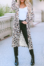 Load image into Gallery viewer, Leopard Pocketed Open Front Duster Cardigan
