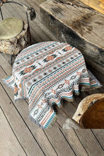 Load image into Gallery viewer, Bright White Western Pattern Tasseled Large Blanket 160*130cm
