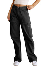 Load image into Gallery viewer, High Waist Straight Leg Cargo Pants with Pockets
