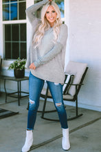 Load image into Gallery viewer, Gray Exposed Seam Patchwork Long Sleeve Top
