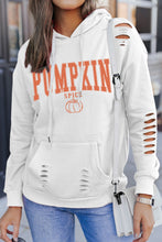 Load image into Gallery viewer, White PUMPKIN SPICE Distressed Hoodie
